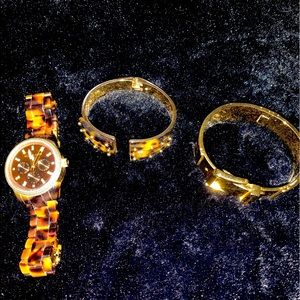 Michael kors watch and 2 bracelet lot